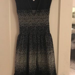 Black tank dress with tan design